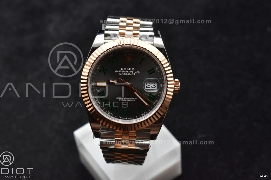 Gray ARF Weight) DateJust RG (Gain Best Steel Jubilee Dial SH3235 SS Green 1:1 126333 904L Bracelet SS Roman 41 RG Edition on 1107